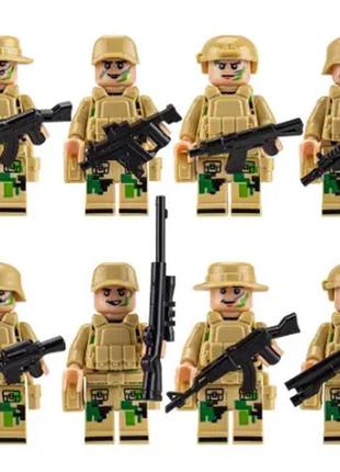 Фігурки чоловічки солдати спецназ swat біжові в піксель камуфляжі