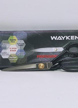 Професійні кравецькі ножиці tc-w240 wayken 240мм (9") леза - німецька інструментальна сталь (6713)