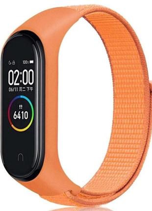 Ремінець nylon для xiaomi mi band 3/4/5/6/7, помаранчевий