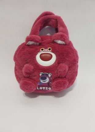 Сумка детская плюшевая lotso красная3 фото