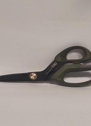 Ножиці швейні кравецькі преміум класу tc-h230-hb wayken сталеві леза, ручки м'який пластик хакі (6678)2 фото