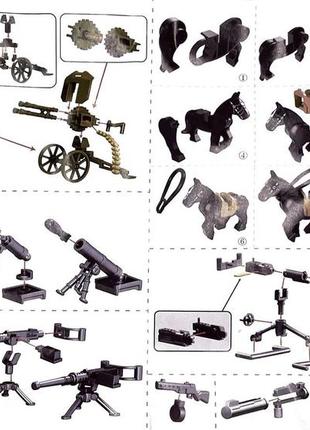 Фигурки человечки советские американские военные вторая мировая война с пушками и...
