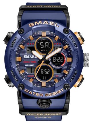 Годинник наручний smael 8038 original (dark blue)-lvr  | чоловічий наручний годинник