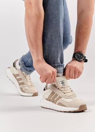 Мужские кроссовки adidas retropy e5 бежевые сетка адидас ретроп весенние летние (b)7 фото