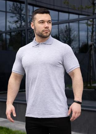 Чоловіча футболка поло сіра на літо теніска з коміром (b)5 фото