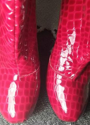 Лакові шкіряні черевики , червоні4 фото