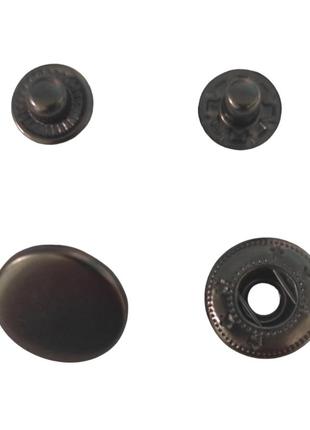 Кнопки металеві швейні галантерейні альфа 12.5мм 50 штук для одягу та інших виробів колір оксид (6624)1 фото