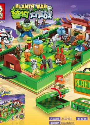 Конструктор зомбі проти рослин "зомбі-кунг-фу" plants vs zombies 1123 деталей 17 фігурок у коробці