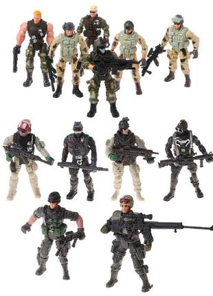 Рухомі фігурки чоловічки військові спецназ командос 12 шт (10 см)
