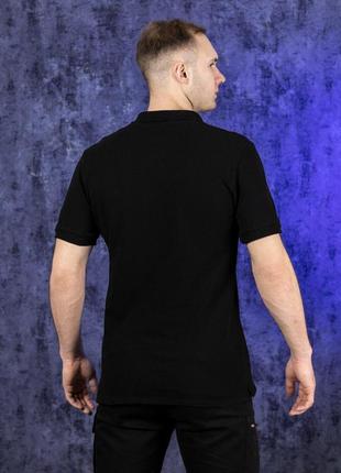 Чоловіча футболка поло чорна на літо теніска з коміром (b)2 фото