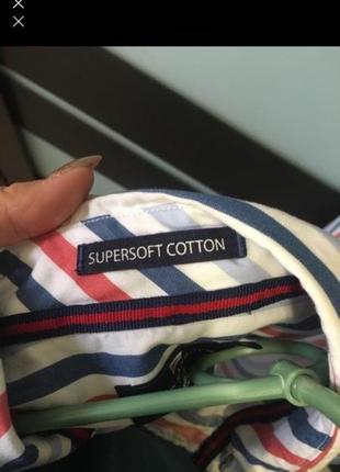 Новая! marks&spencer рубашка supersoft cotton цветная белая полоска мужская3 фото