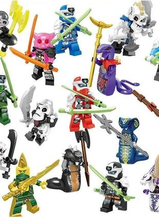 Великий набір фігурки чоловічки ніндзя ninjago 16 штук