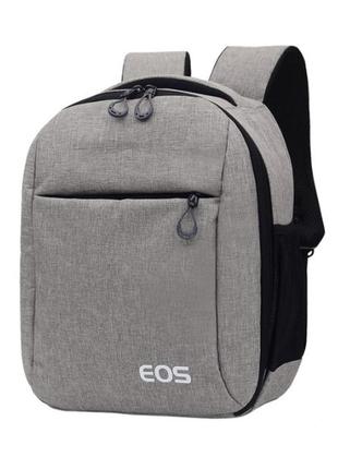 Рюкзак для фотоаппарата противоударный водонепроницаемый canon eos кэнон серый ( код: ibf041s )