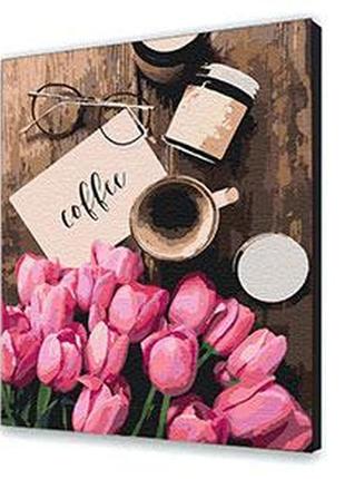 Картина за номерами квіти тюльпани кави 40х50 см арт-крафт 12119-ac