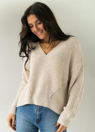 Свободный пуловер с удлиненной спинкой5 фото