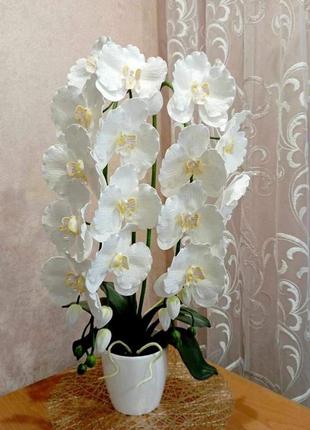Штучна орхідея  в вазоні "королівська"1 фото