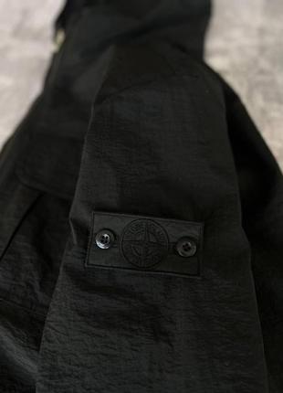 Мужская ветровка stone island с патчем черная осенняя куртка стон айленд из плащевки на осень (b)3 фото