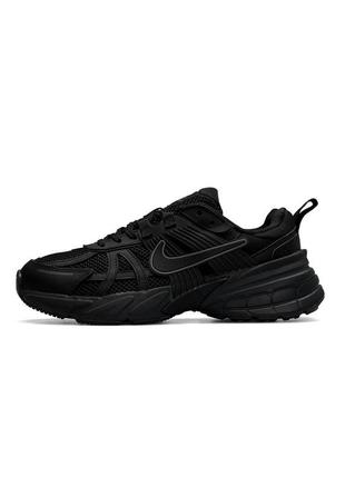 Чоловічі кросівки nike runtekk all black чорні повсякденні кросівки з натуральної шкіри найк весна літо