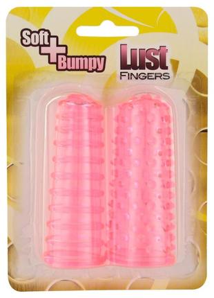 Набір напальчников для стимуляції клітора рожевий "lustfingers soft + bumpy" від seven creations
