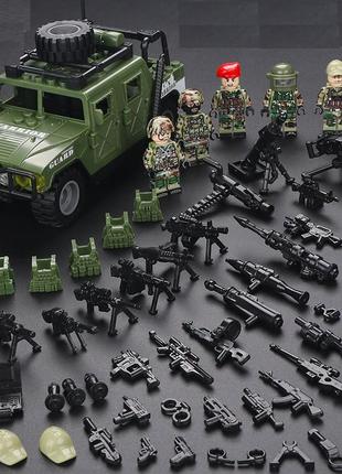 Конструктор фигурки военные спецназ swat солдаты с оружием полиция хаммер