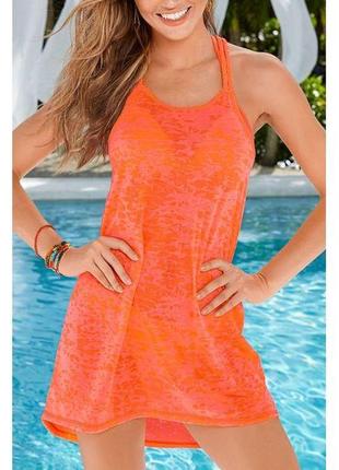 Оранжевое пляжное платье2 фото