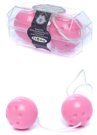 Вагинальные шарики "duo balls light pink" цвет нежно розовый