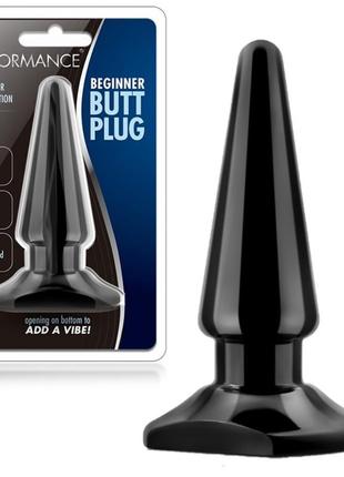 Конусная анальная пробка на присоске "beginner butt plug " от blush (длина 10.2 см.,  диаметр 3.2 см.)