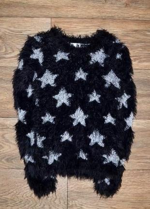 Кофта /джемпер травичка/пухнастий светр в зірки