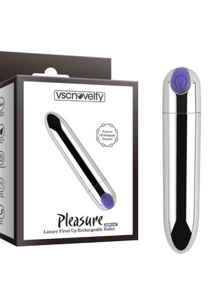 Вибропуля с кнопкой pleasure luxury fired up rechargeable bullet