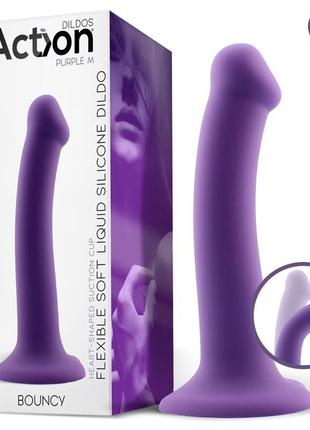 Супергибкий фаллоимитатор  silicone dildo hiper flexible 7.0 - 18 cm size m purple