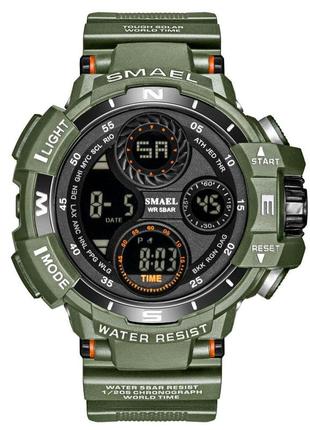 Годинник наручний smael 8022 original (army green)-lvr  | чоловічий наручний годинник