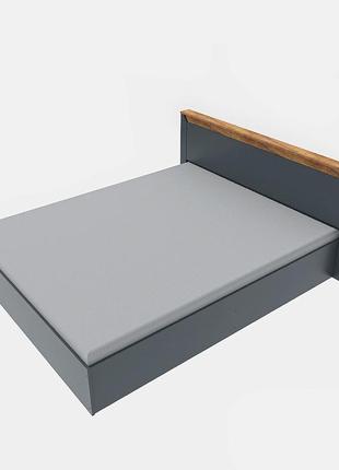 Ліжко двоспальне еверест нордік-1400 (з підйомним механізмом) 140х200 см графіт + дуб крафт золотий (dtm-5554)3 фото