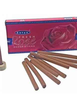 Благовоние свежая роза satya безосновные аромапалочки 20 гр 19110-1