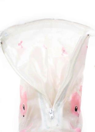 Детские резиновые бахилы lesko m 20,5 см (розовый, кит)-lvr