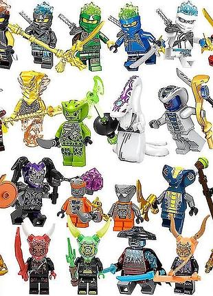Конструктор набір фігурки чоловічки ніндзяго ninjago 24 штуки зі зброєю