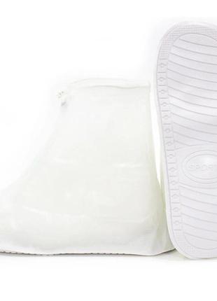 Бахіли на взуття пвх від води та бруду lesko sb-101 l 39-40 (white)-lvr2 фото