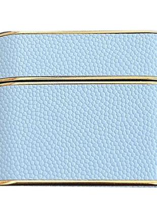 Кожаный футляр suitcase для наушников airpods 3, blue