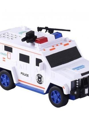 Сейф дитячий машина поліції (white) | скарбничка машина з кодовим замком