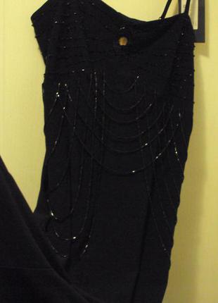 Вечернее черное платье  в пол/ вечірні сукні 44-485 фото