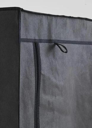 Гардероб шкаф тканевый складной на 4 полки темно серый3 фото