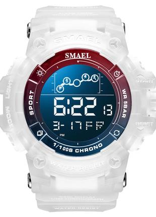 Часы наручные smael 8082 original (white red & blue)-lvr  | мужские наручные часы