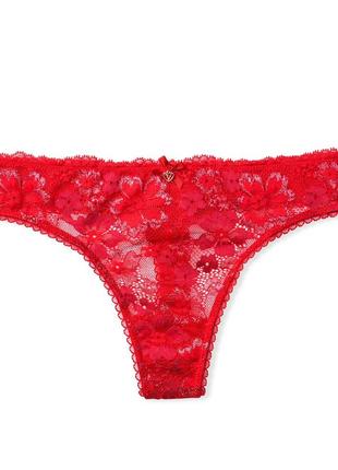 Трусики -стрінги shimmer lace & micro thong panty lipstick shine size xs