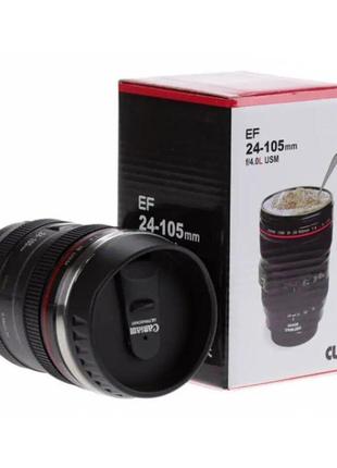 Чашка термо объектив canon (black) | термо-кружка объектив canon2 фото
