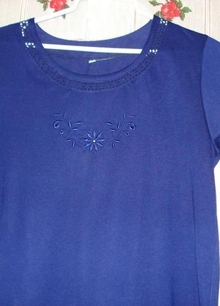 Супер футболка синего цвета р.м,65%коттон,35%плиэстер,вьетнам.3 фото