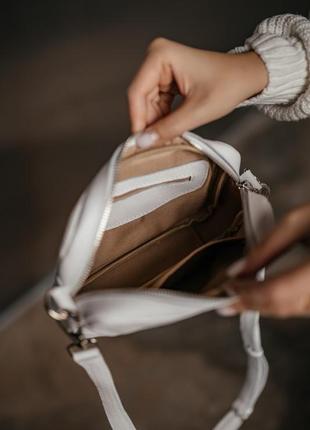 Женская сумочка, стильная сумка из натуральной кожи, маленькая белая сумка клатч на каждый день6 фото