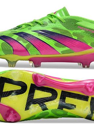 Бутси adidas predator fg green футбольне взуття з шипами зелені адідас предатор зеленого кольору унісекс