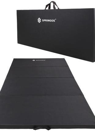 Мат гимнастический складной springos 240 x 120 x 5 cм fa0065 black poland10 фото