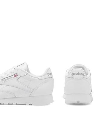 Кроссовки белые reebok обувь classic leather 100008496 белый3 фото