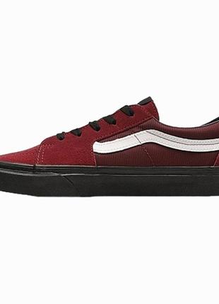 Мужские кеды vans sk8-low cordura 42 размер из замши бордовые