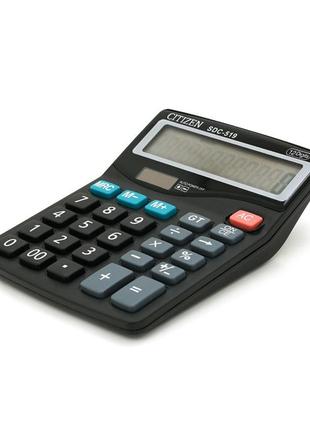 Калькулятор офисный citizen sdc-519, 26 кнопок, размеры 150*125*45мм, black, box